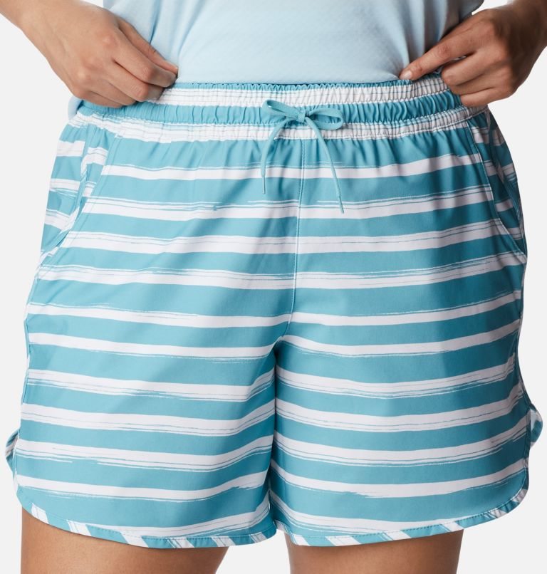 Women's Columbia Bogata Bay Stretch Printed Shorts Stripe | Plus Size CA-EC685